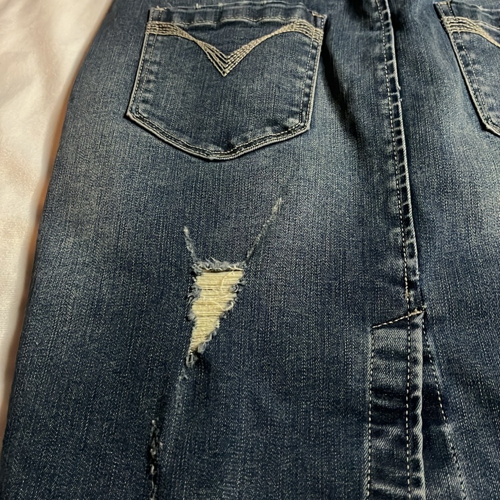 Harley-Davidson Distressed Denim Slkirt - Picture 7 of 12